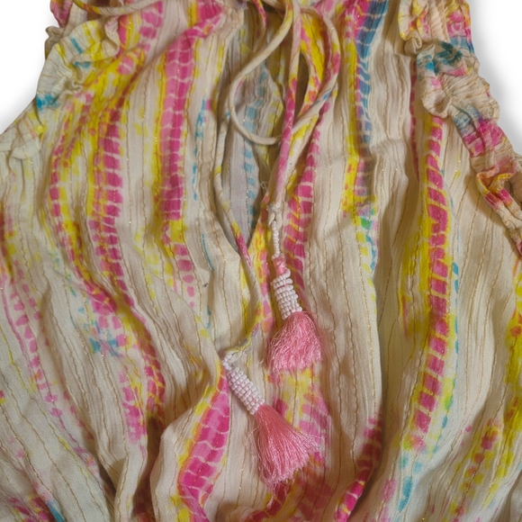 Floor Length Maxi Dress Lined Fairy Core Pastel Bohemian Hippie Cut Out Dress - Picture 5 of 8